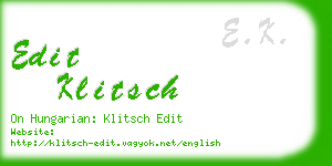 edit klitsch business card